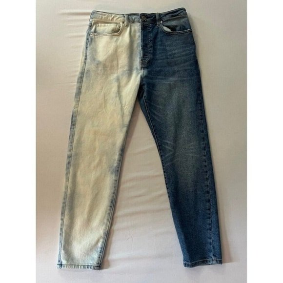 Forever 21 Jeans Two Toned Light wash Denim, Bleach Washed Denim Womens Size 30 - Picture 1 of 8